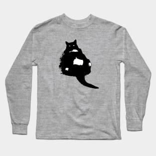 Ink-blot Black Cat Long Sleeve T-Shirt